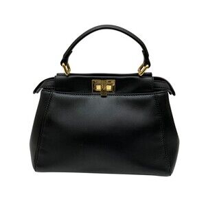 Fendi PEEKABOO Shoulder Bag Black